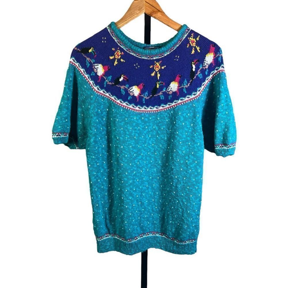 Woolrich Women's Grandma Ribbed Crew Neck Pullover Sweater Blue Large